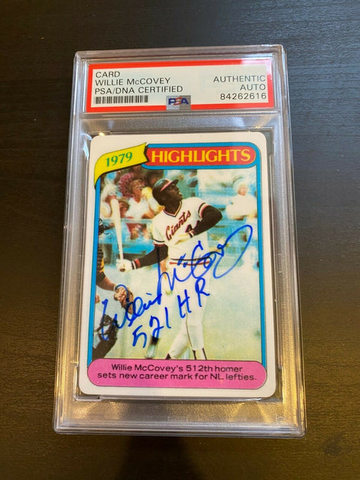 1980 Topps Willie Mccovey "521 Home Runs" Signed Porcelain Baseball Card PSA DNA