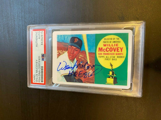 1960 Topps Willie Mccovey RC Signed Porcelain Baseball Card PSA DNA "HOF 1986"
