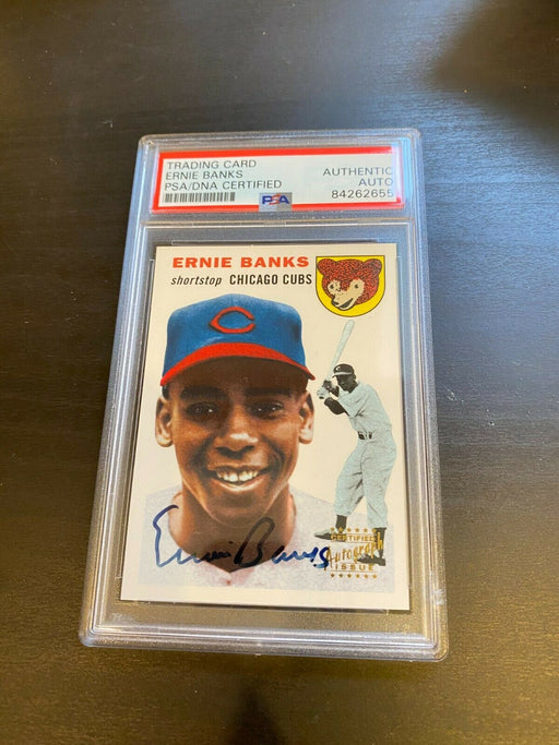 1954 Topps Ernie Banks RC Signed Autographed Rookie RP Baseball Card PSA DNA