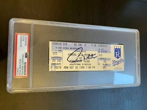 Rare Paul Molitor Signed 3,000 Hit Game Ticket 9-16-1996 PSA DNA Slabbed Auto