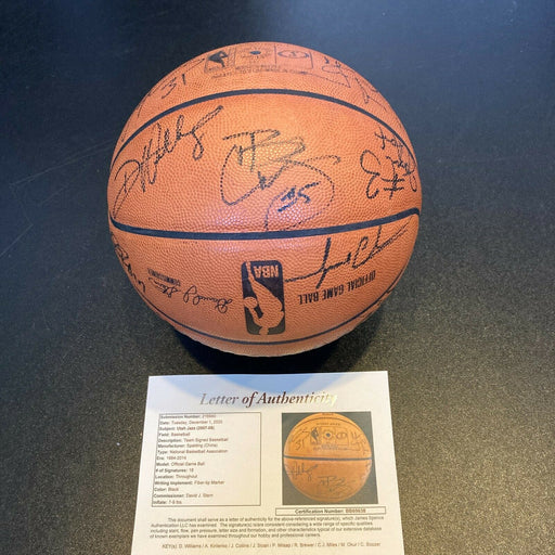 2007-08 Utah Jazz Team Signed Game Used Official NBA Game Basketball JSA COA