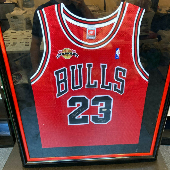 Michael Jordan Signed 1999 Chicago Bulls Retirement Jersey UDA Upper Deck COA