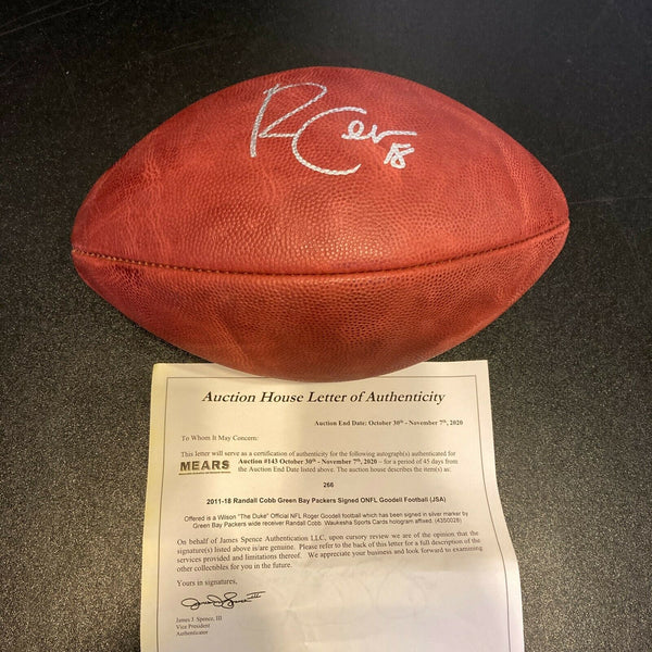 Randall Cobb Signed Autographed Wilson NFL Game Football JSA COA