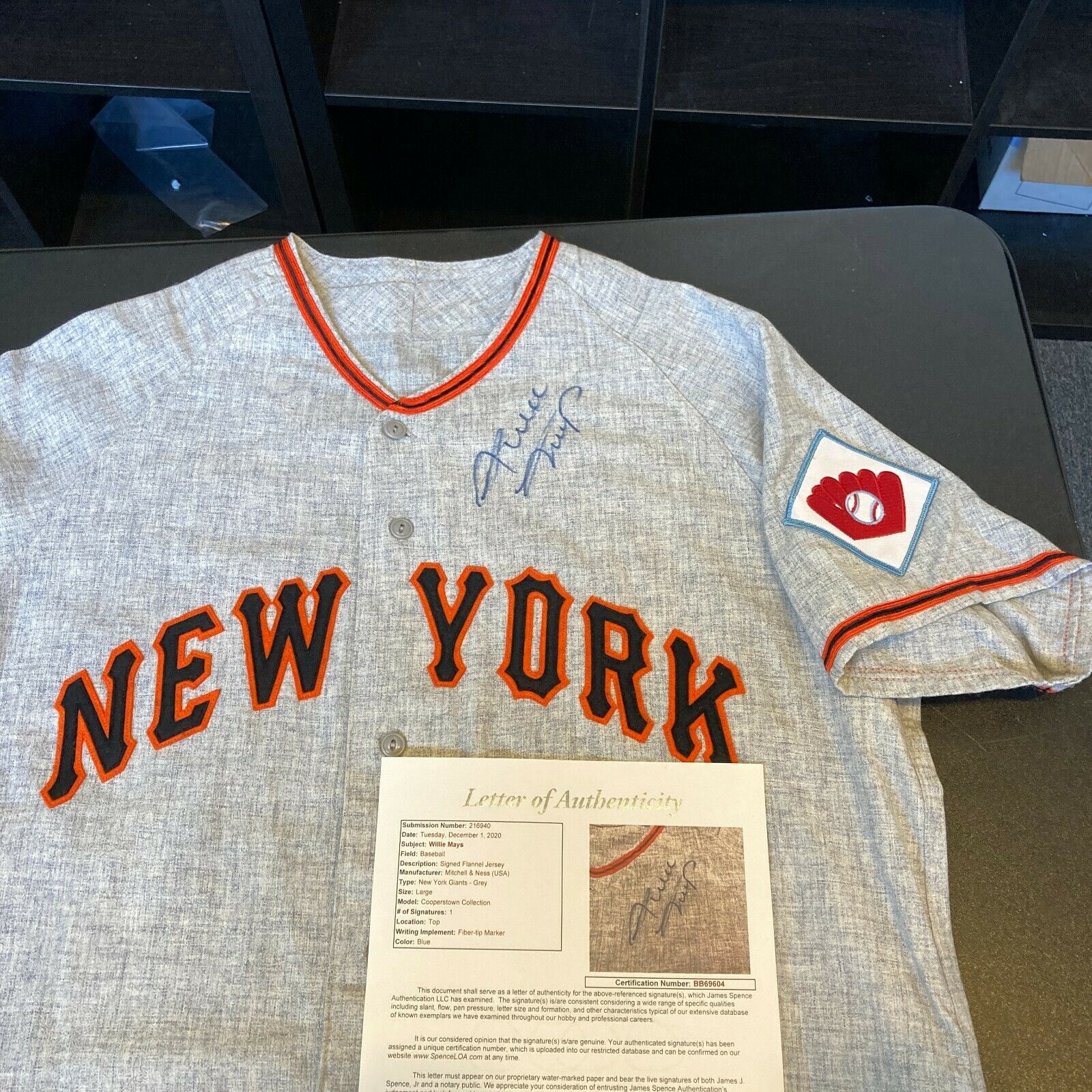 Willie Mays Signed Autograph Mitchell & Ness Flannel Cooperstown Jersey Jsa  LOA