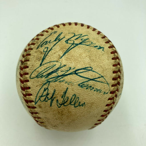 1955 Cleveland Indians Team Signed Game Used American League Baseball