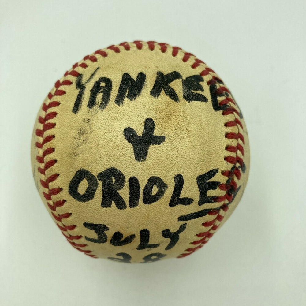 1970's New York Yankees VS Baltimore Orioles Actual Signed Game Used Baseball