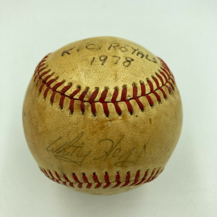 Whitey Herzog Signed 1978 Kansas City Royals Game Used American League Baseball