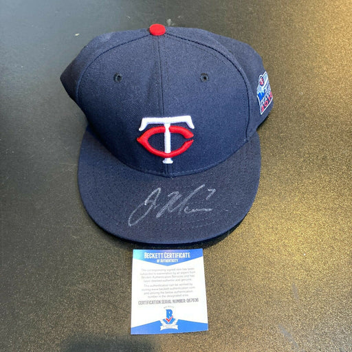 Joe Mauer Signed Authentic 2010 Minnesota Twins Game Model Hat Cap Beckett COA