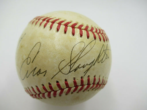 Enos Slaughter Signed Autographed Official MLB Baseball Beckett COA