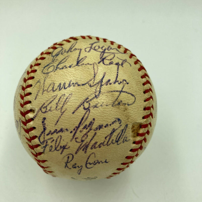 1957 Milwaukee Braves World Series Champs Team Signed Baseball Hank Aaron JSA