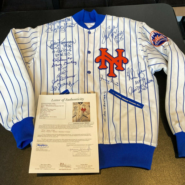Stunning 1969 NY Mets W.S. Champs Team Signed Jacket Nolan Ryan Tom Seaver JSA