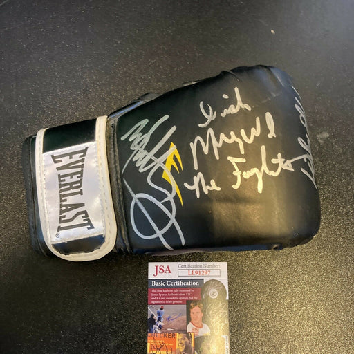 Mark Wahlberg Irish Micky Ward Dicky Eklund Signed Boxing Glove The Fighter JSA