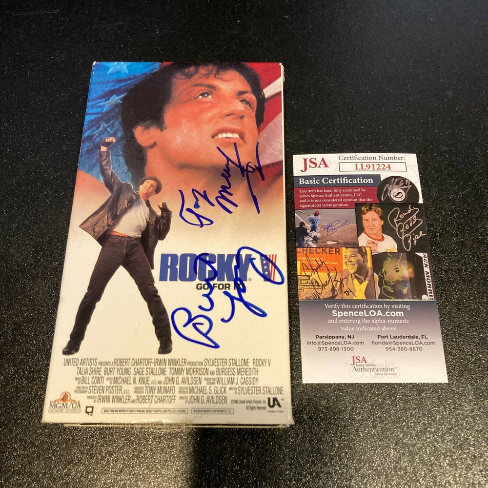 Burt Young & Tony Munafo Signed Rocky V VHS Movie With JSA COA