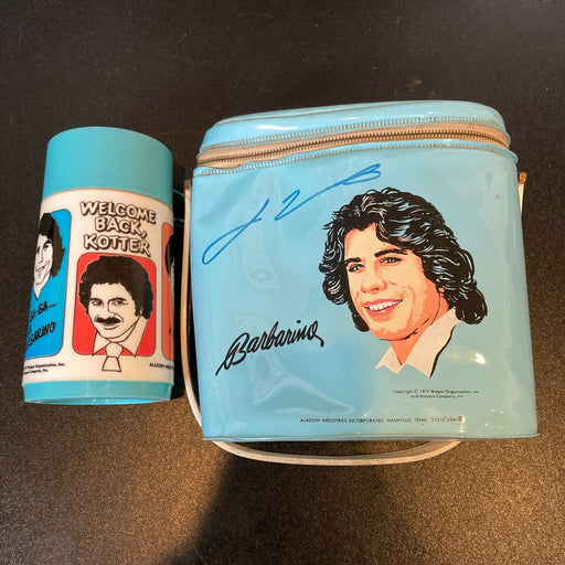 John Travolta Signed 1970's  BARBARINO Lunch Box Thermos Welcome Back Kotter JSA