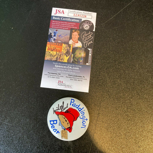 Michael Bond Signed Paddington Bear Pin JSA COA Paddington Bear Creator