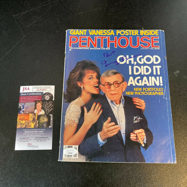 George Burns Signed Autographed 1985 Penthouse Magazine With JSA COA