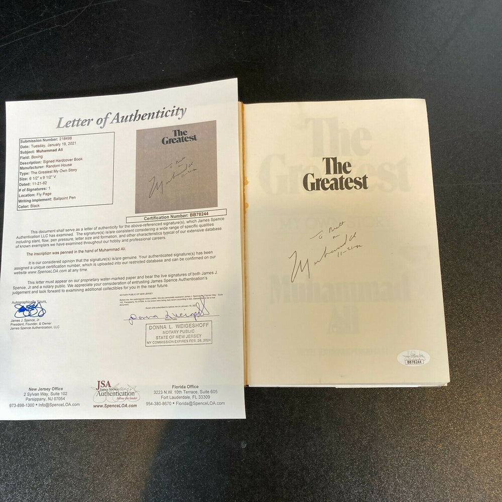 Muhammad Ali Signed Autographed The Greatest Book With JSA COA