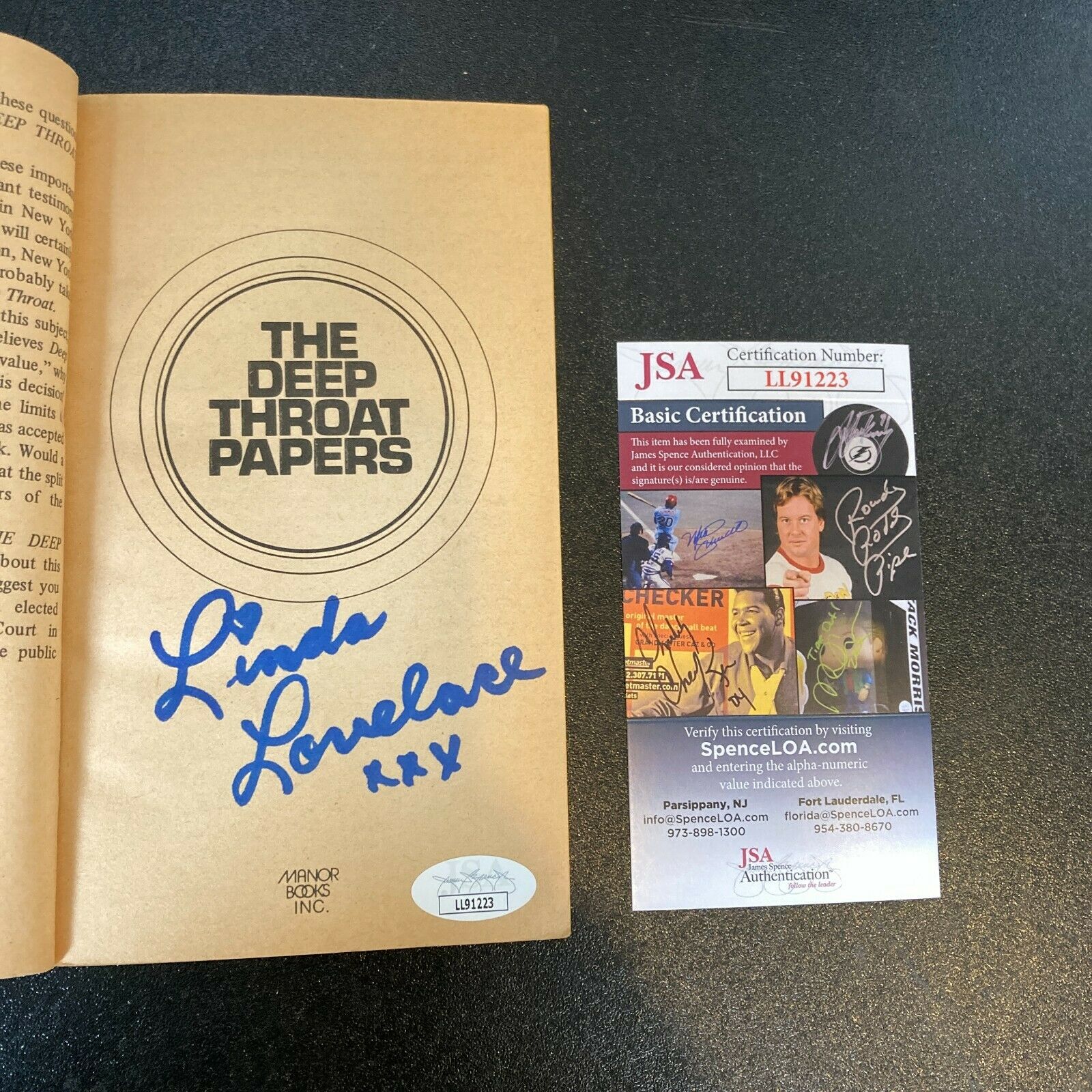 Linda Lovelace Deepthroat Signed Autographed Vintage Book With JSA COA