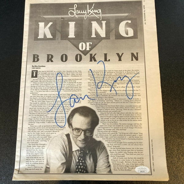 Larry King Signed Autographed Newspaper With JSA COA