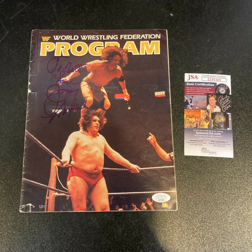 Jimmy Snuka & Captain Lou Albano Signed Vintage WWF Wrestling Program JSA COA