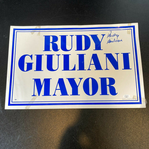 Rudy Giuliani Signed Autographed Original 1993 NYC Mayor Campaign Sign JSA COA