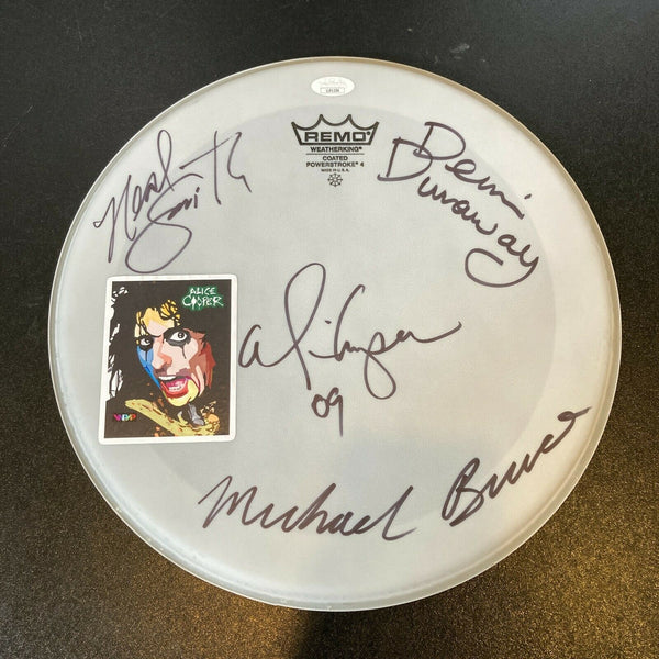 Alice Cooper Band Signed Autographed Drumhead With JSA COA 5 Signatures