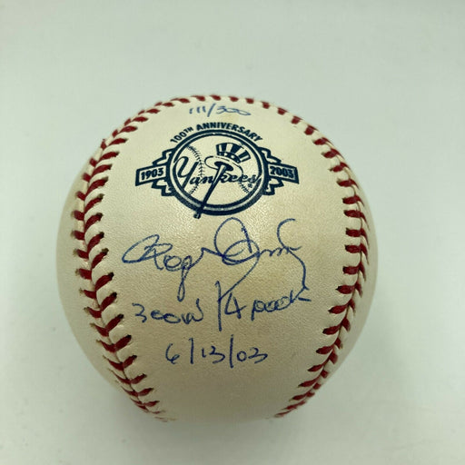 Roger Clemens 300 Wins 4,000 Strikeouts Signed Inscribed Baseball MLB & Tristar