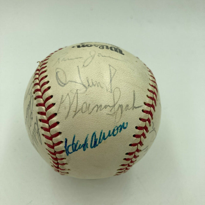 1957 Milwaukee Braves World Series Champs Team Signed Baseball Hank Aaron JSA