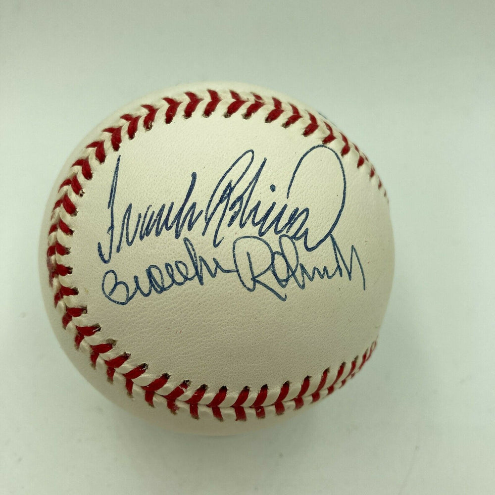 Frank Robinson & Brooks Robinson Signed Autographed American League Baseball JSA