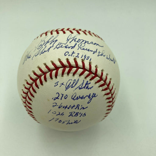 Bobby Thomson Shot Heard 'Round The World Signed Heavily Inscribed Baseball JSA