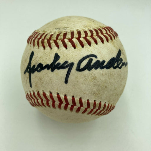 Sparky Anderson Signed Spring Training Game Used Major League Baseball JSA COA