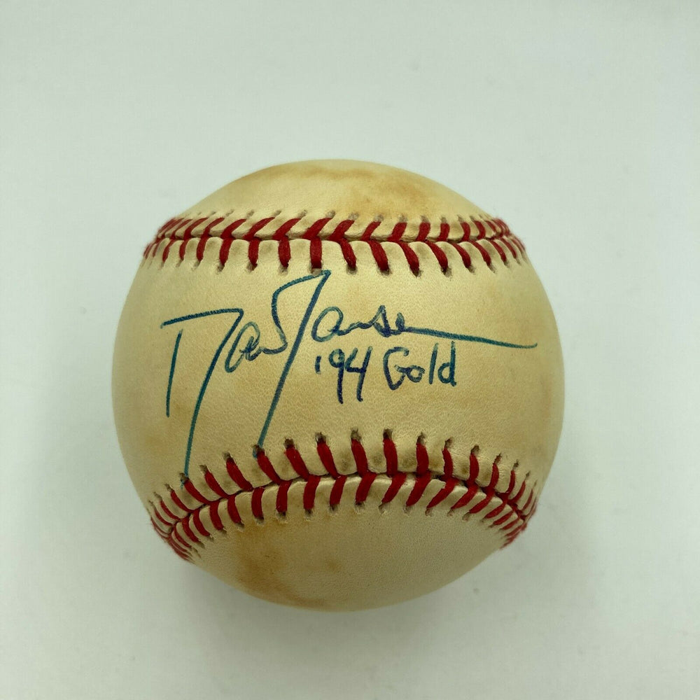 Dan Jansen 1994 Gold Signed Autographed Baseball With JSA COA