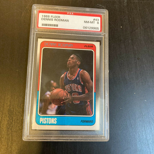 1988 Fleer Dennis Rodman #43 RC Rookie PSA 8 Near Mint