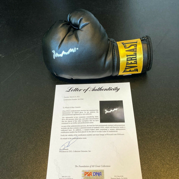 Beautiful Muhammad Ali Signed Authentic Everlast Boxing Glove With PSA DNA COA
