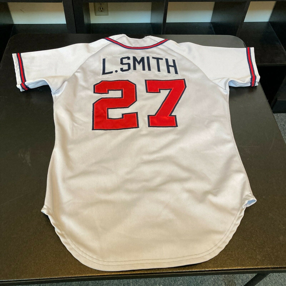 1990 Lonnie Smith Atlanta Braves Home Game Used Worn Jersey LOA