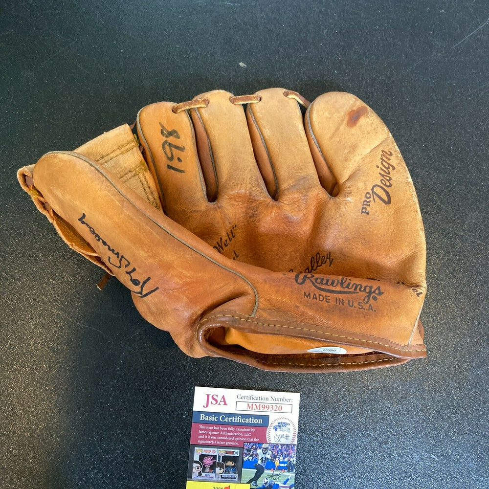 Roy Smalley Signed 1950's Game Model Baseball Glove With JSA COA