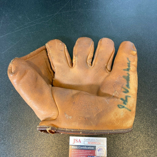 Johnny Vander Meer Signed 1940's Game Model Baseball Glove With JSA COA