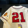 Warren Spahn Signed Authentic 1950's Milwaukee Braves Game Jersey With JSA COA