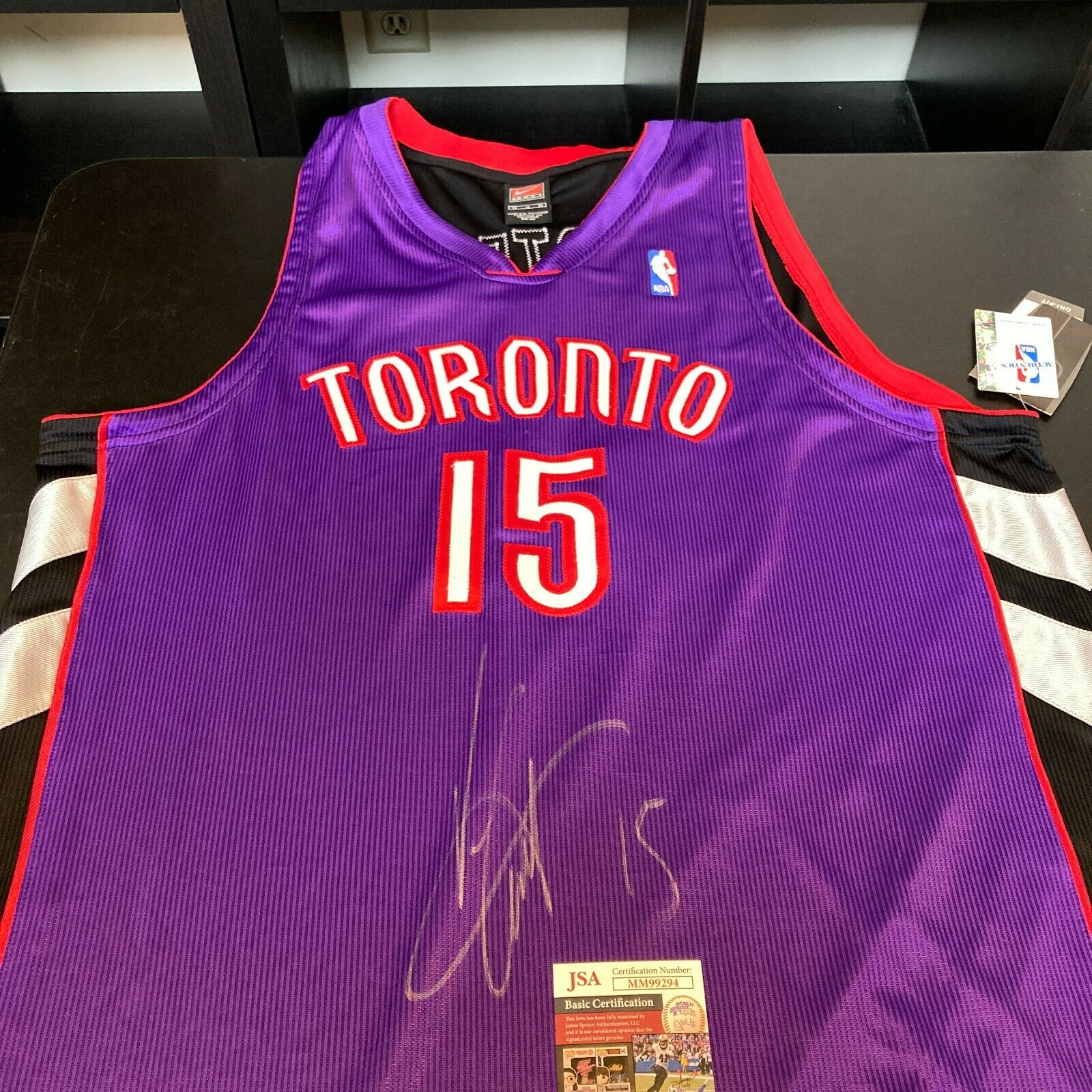 2000-2001 Vince Carter Toronto Raptors game used jersey