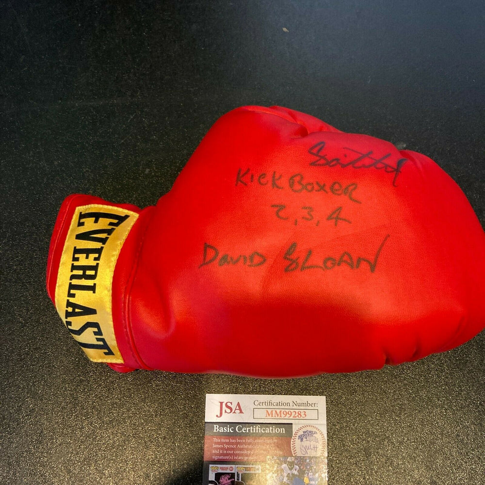 Sasha Mitchell David Sloan Kickboxer 2,3,4 Signed Everlast Boxing Glove JSA COA