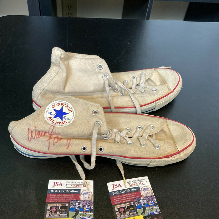 Walt Clyde Frazier Signed Vintage Converse Game Model Shoes (2) With JSA COA