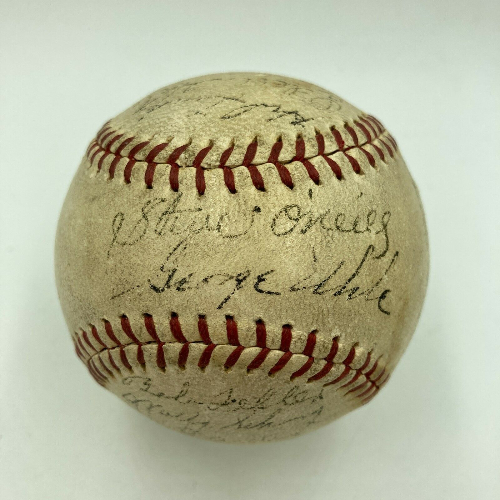 Rare 1936 Cleveland Indians Team Signed Baseball Bob Feller