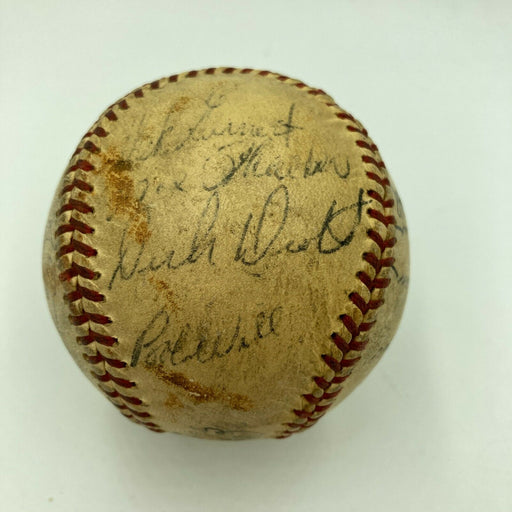 1960 Chicago Cubs Team Signed Game Used National League Giles Baseball