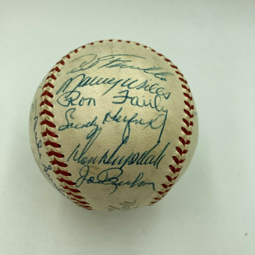 1959 Los Angeles Dodgers World Series Champs Team Signed Baseball Koufax JSA COA