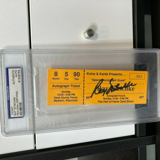 Ray Nitschke Signed Autographed Ticket Green Bay Packers PSA DNA COA