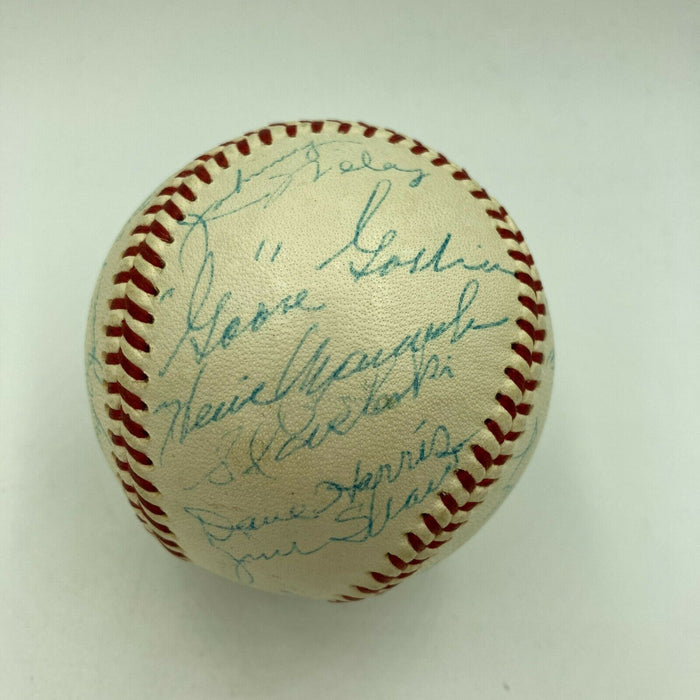 Moe Berg Goose Goslin Sam Rice Washington Senators Legends Signed Baseball PSA
