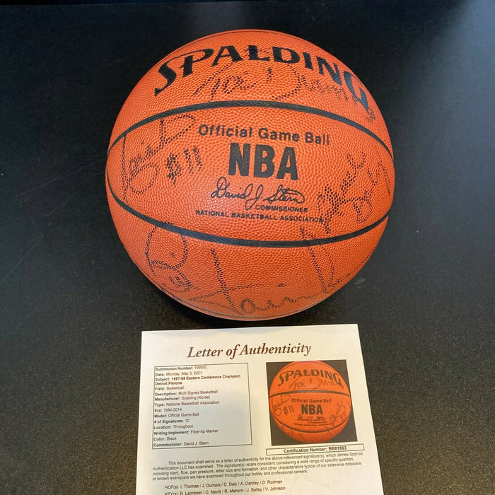 1987-88 Detroit Pistons Eastern Conference Champs Team Signed NBA Basketball JSA