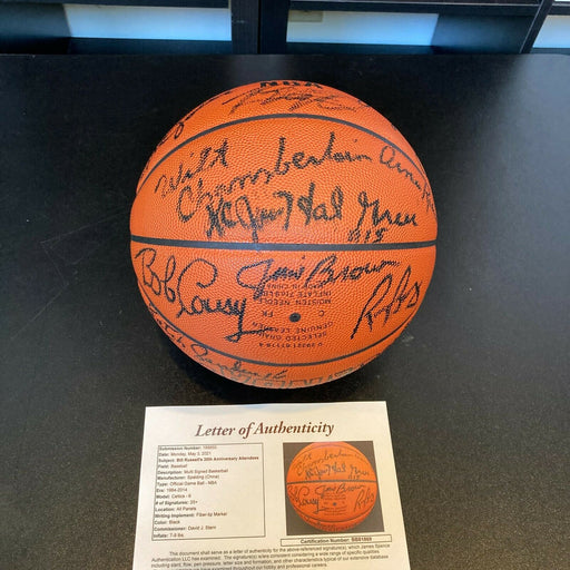 Wilt Chamberlain Bill Russell NBA Legends Signed 30th Anniversary Basketball JSA