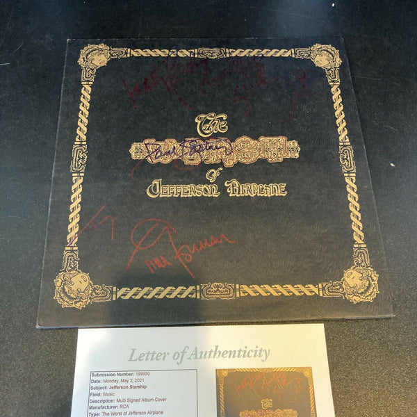 Jefferson Starship Band Signed Autographed Album With 5 Signatures JSA COA