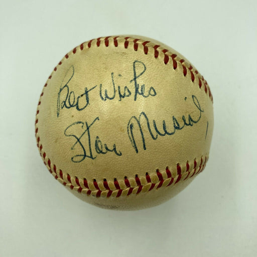 Stan Musial Playing Days Signed 1950's National League Giles Baseball JSA COA